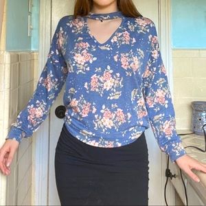 COPY - Gray Blue Flower Collared Shirt